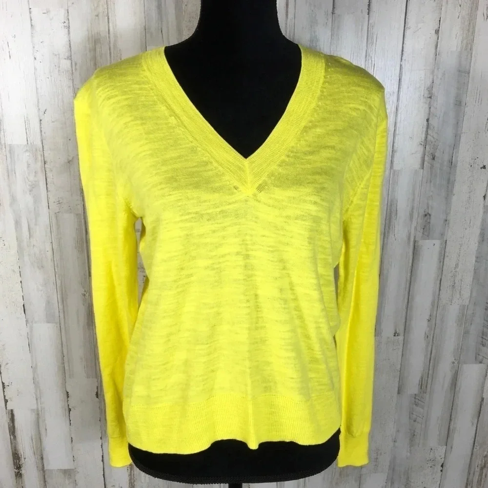 J. Crew Slub Knit V-Neck Long Sleeve Sweater XS